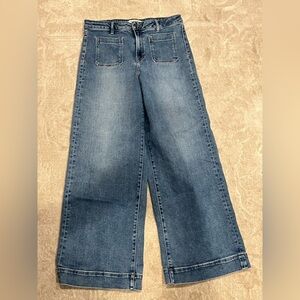 Hideen Denim Flare Wide-Leg Jeans